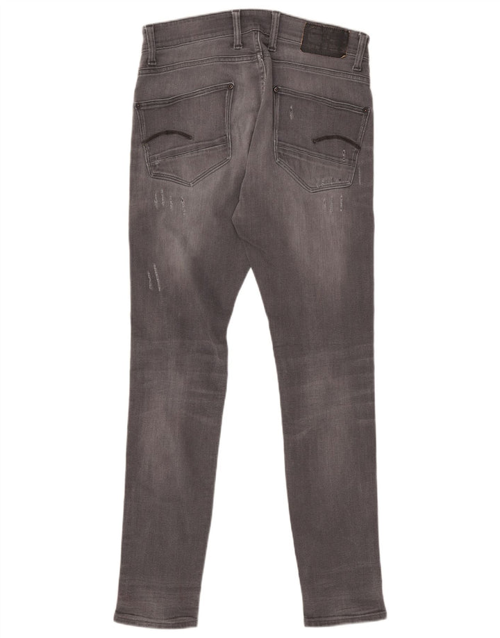 G-STAR Mens Revend Distressed Super Slim Jeans W32 L34 Grey Cotton