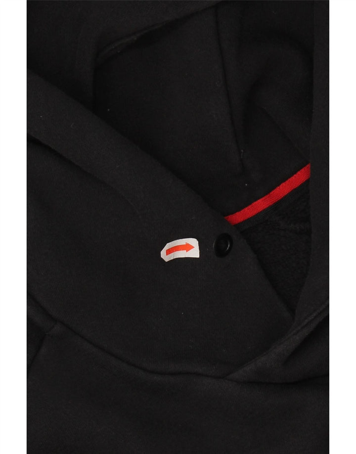 JORDAN Mens Graphic Hoodie Jumper Large Black Cotton
