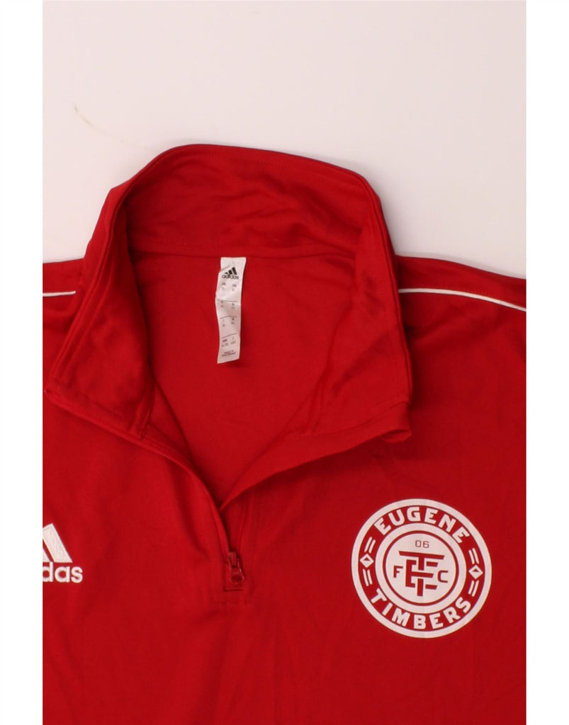ADIDAS Mens Climalite Zip Neck Pullover Tracksuit Top XL Red Polyester Vintage Adidas and Second-Hand Adidas from Messina Hembry 