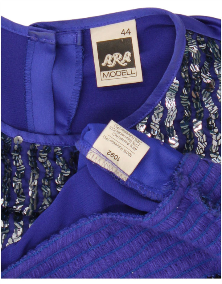 ARA Womens Long Sleeve Blouse Top EU 44 XL Blue Polyester