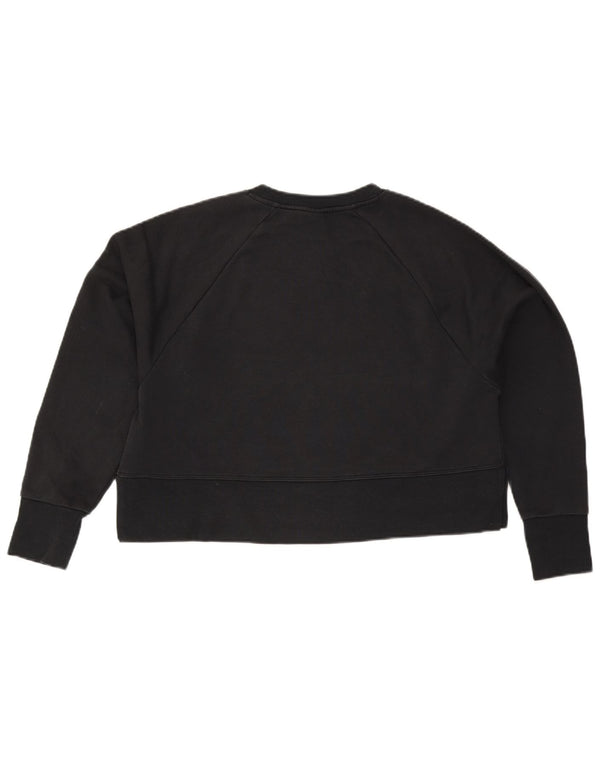 Nike Womens Oversized Crop Graphic Sweatshirt Jumper UK 10 Small Black
