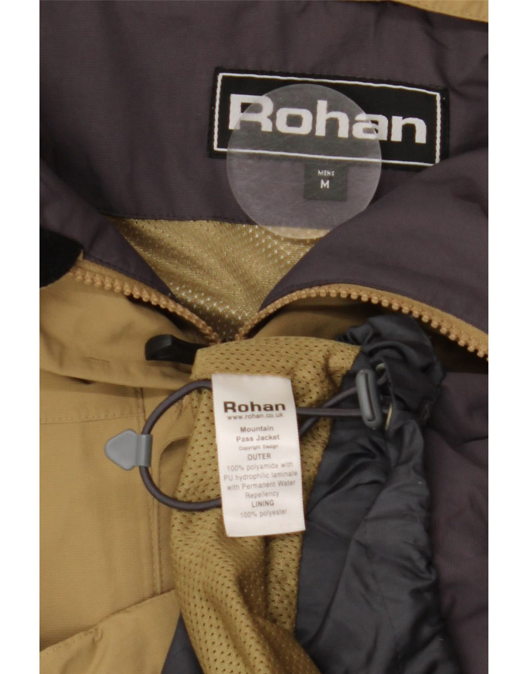ROHAN Mens Hooded Windbreaker Jacket UK 38 Medium Beige Polyamide