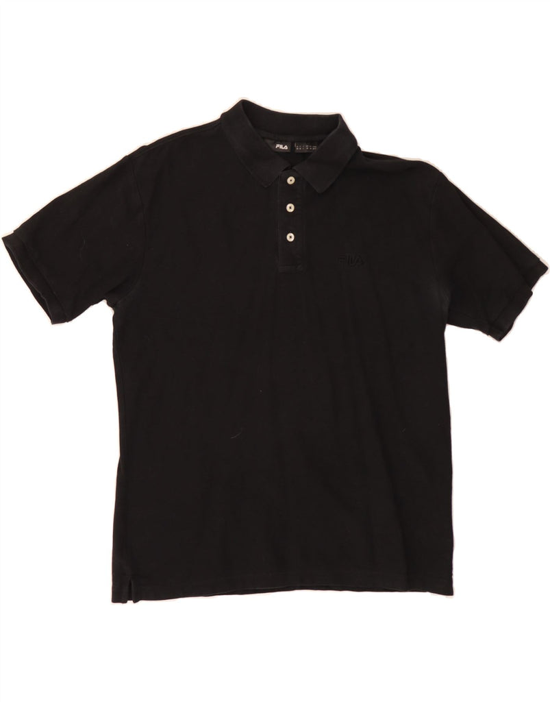 FILA Mens Polo Shirt Medium Black Cotton Vintage Fila and Second-Hand Fila from Messina Hembry 