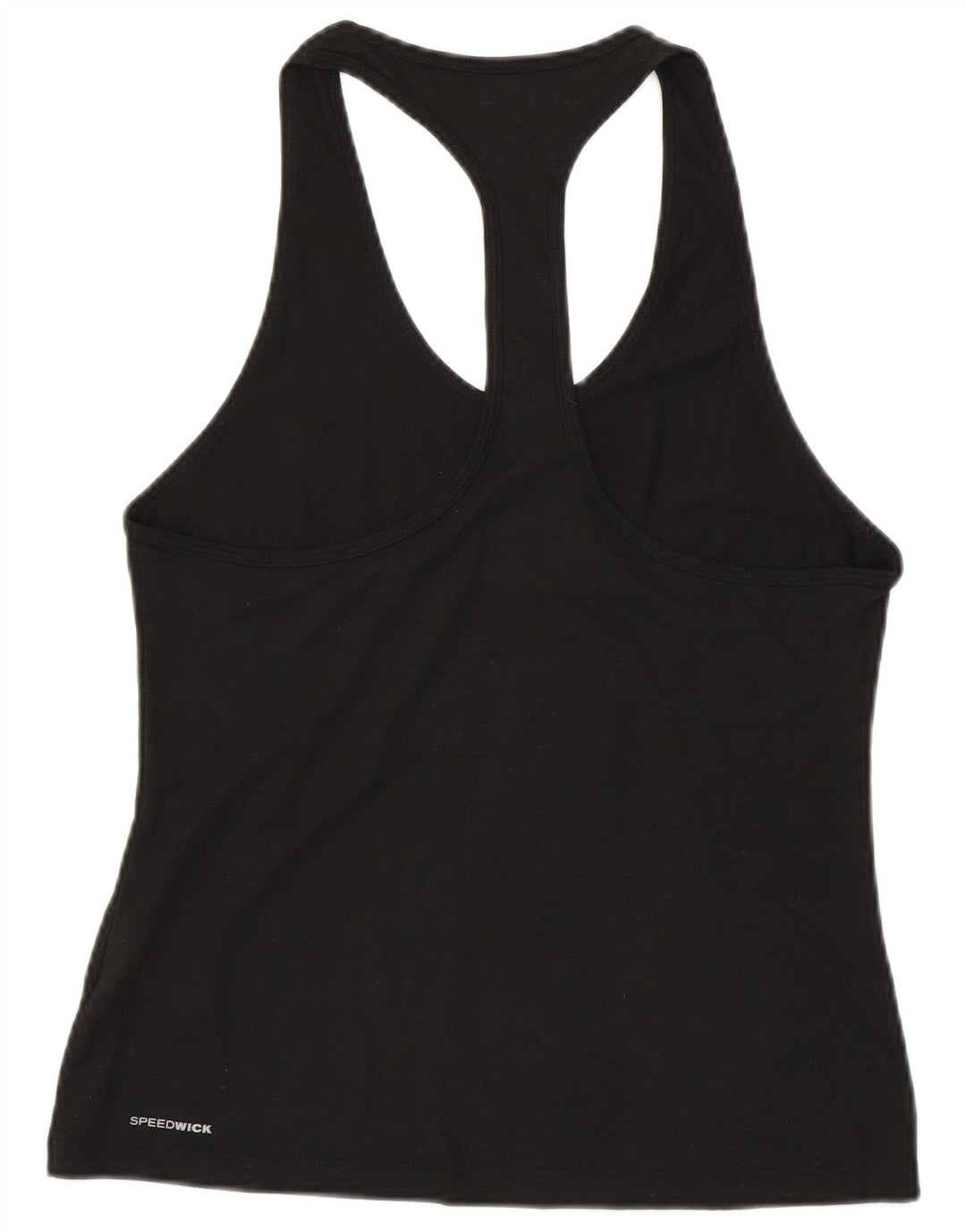 REEBOK Womens Graphic Vest Top UK 12/14 Medium Black Polyester