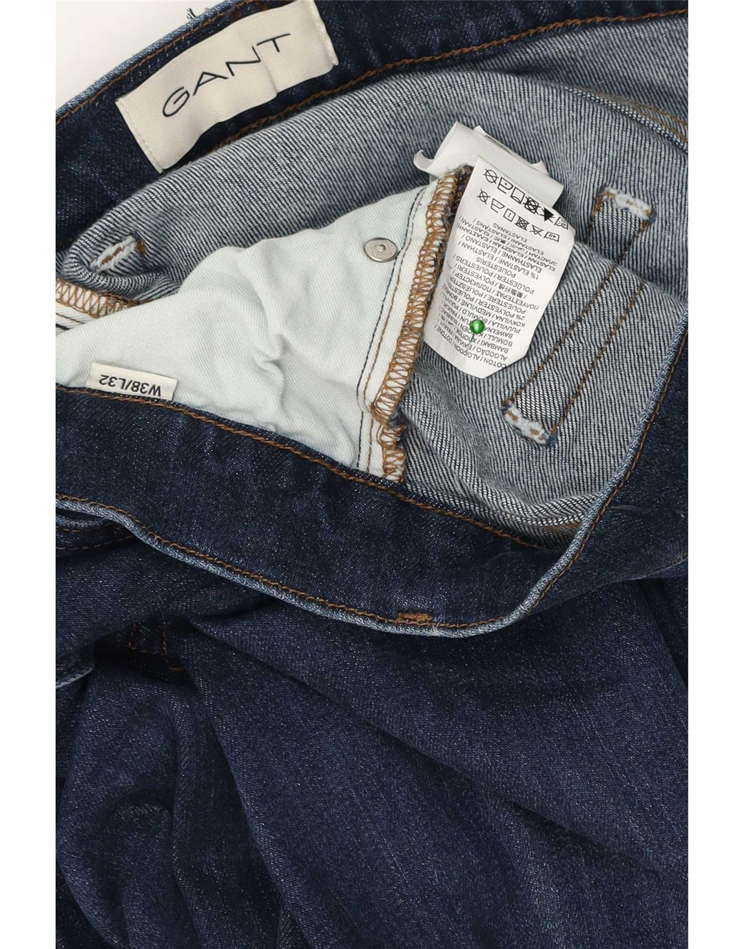 Gant Mens Regular Fit Straight Jeans W38 L32 Blue Cotton