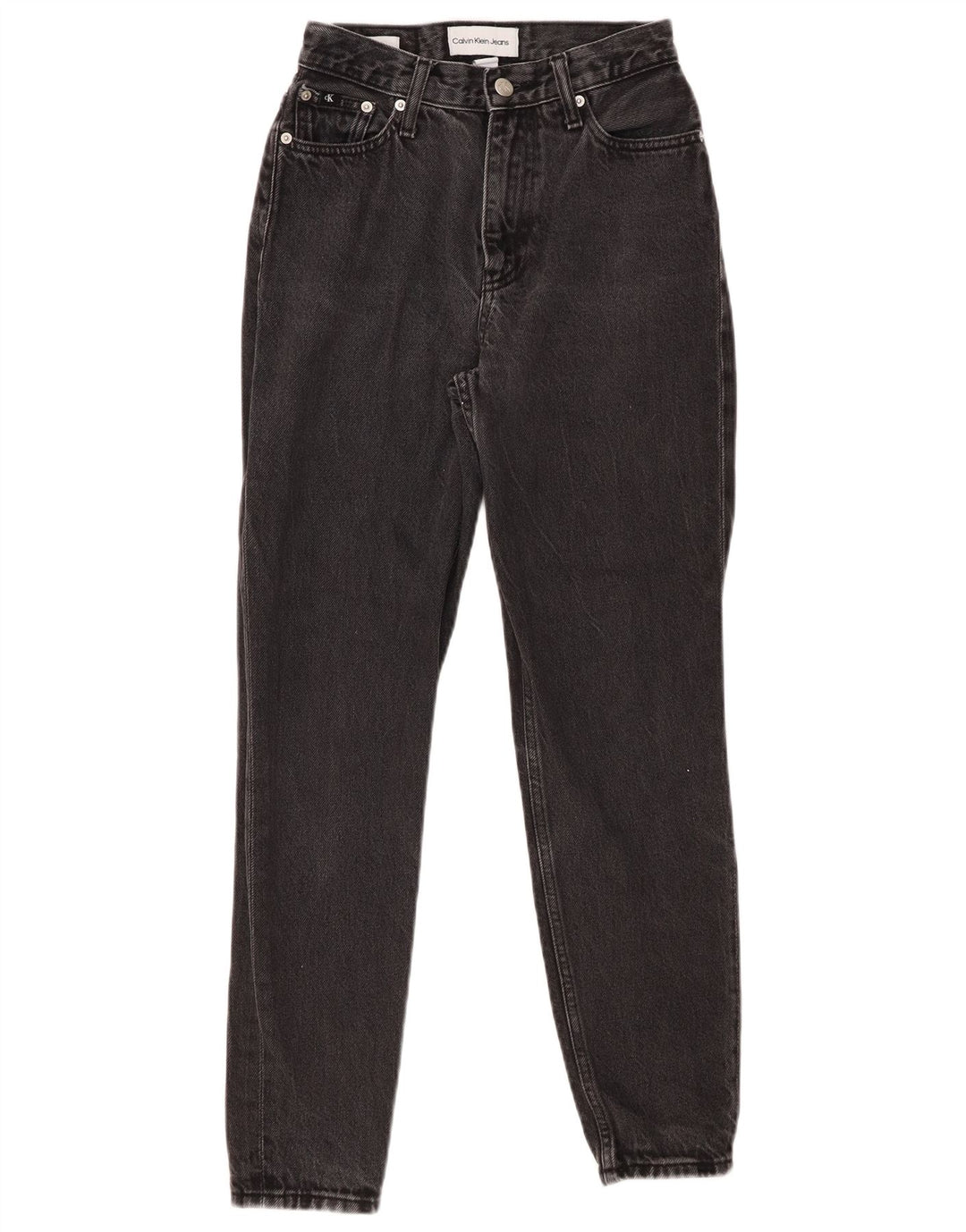 CALVIN KLEIN Womens Slim Jeans W25 L27 Black Cotton