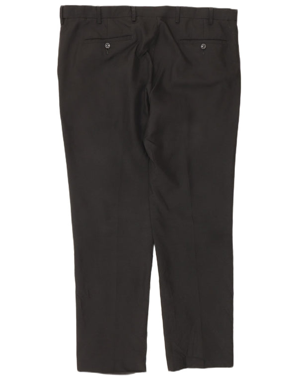 Marks & Spencer Mens Straight Regular Fit Suit Trousers W40 L30 Black