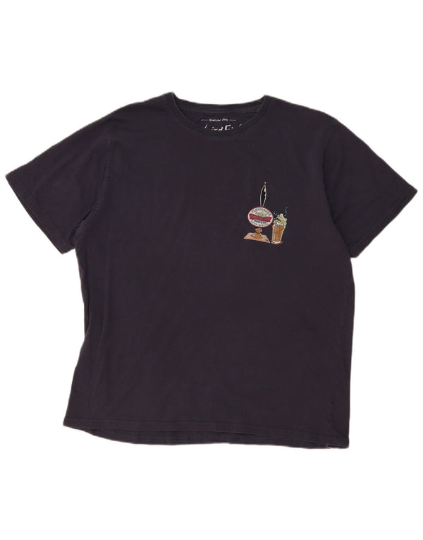 Weird Fish Mens Graphic T-Shirt Top XL Navy Blue Cotton