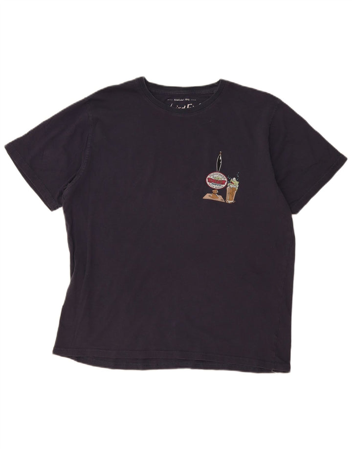 Weird Fish Mens Graphic T-Shirt Top XL Navy Blue Cotton