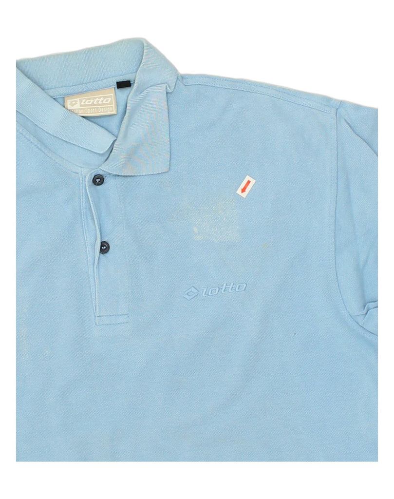 LOTTO Mens Polo Shirt Large Blue Cotton | Vintage Lotto | Thrift | Second-Hand Lotto | Used Clothing | Messina Hembry 