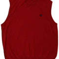 CHAPS Mens V-Neck Jumper Sweater Large Red Cotton