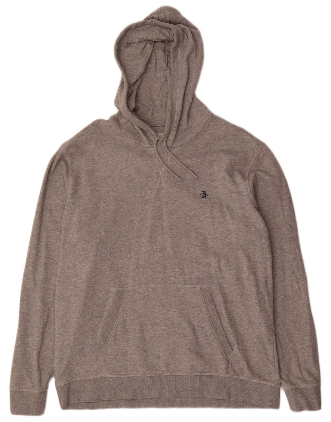 PENGUIN Mens Hoodie Jumper XL Grey Cotton