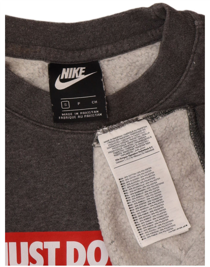 Nike Mens Graphic Sweatshirt Jumper Small Grey Cotton