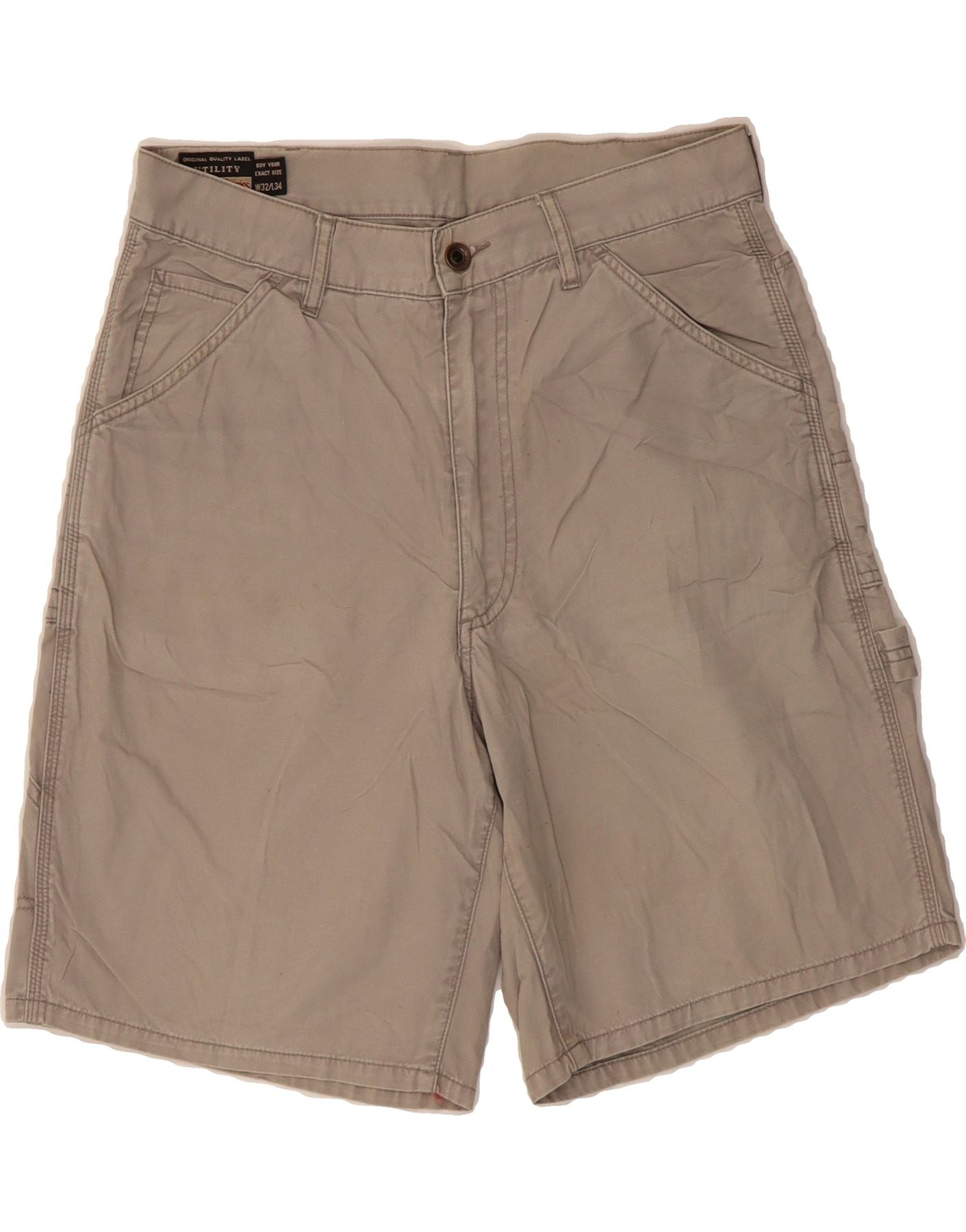 MARLBORO CLASSICS Mens Cargo Shorts W32 Medium Grey Cotton