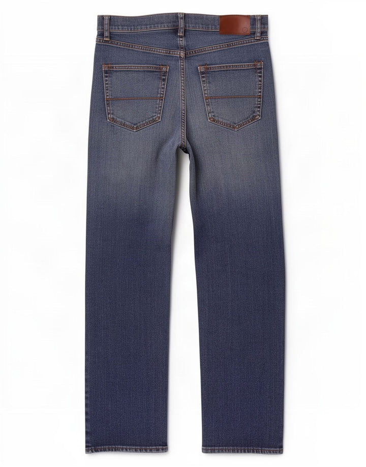 Marks & Spencer Mens Distressed Regular Straight Jeans W32 L31 Blue Cotton