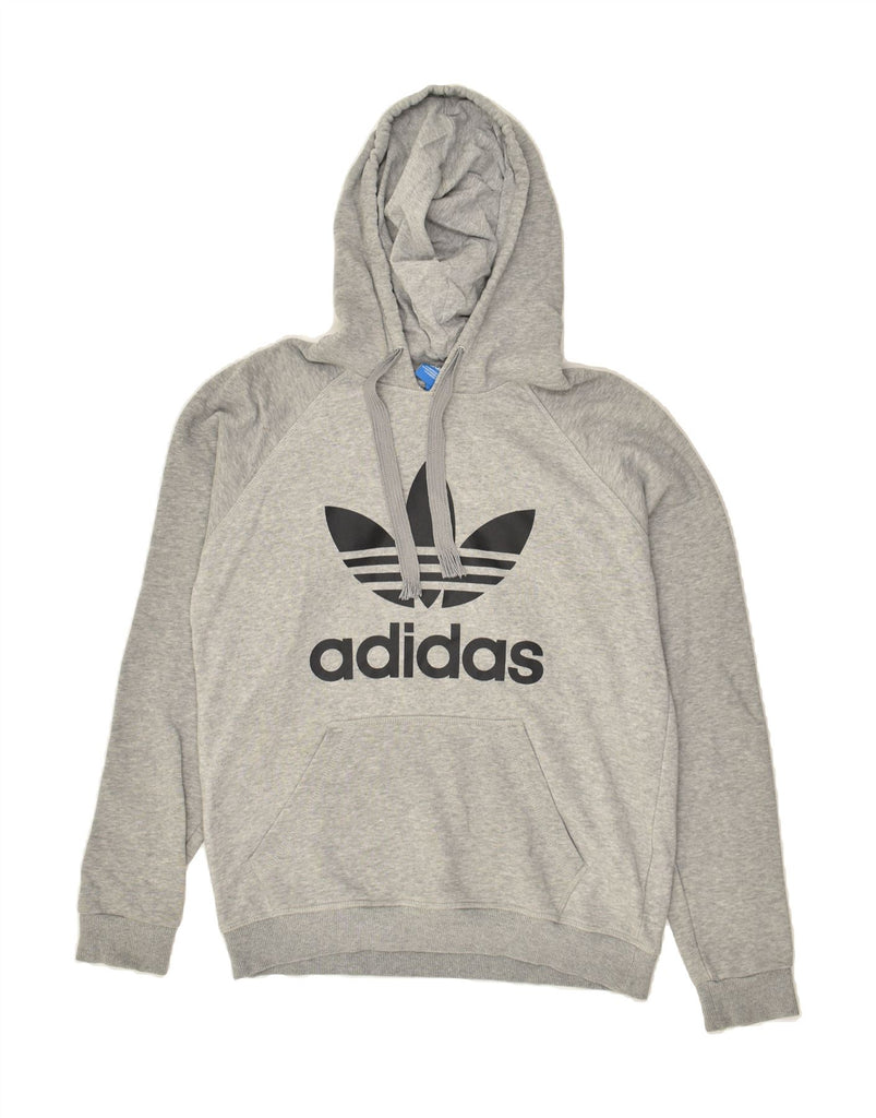 ADIDAS Mens Graphic Hoodie Jumper Small Grey Cotton | Vintage Adidas | Thrift | Second-Hand Adidas | Used Clothing | Messina Hembry 