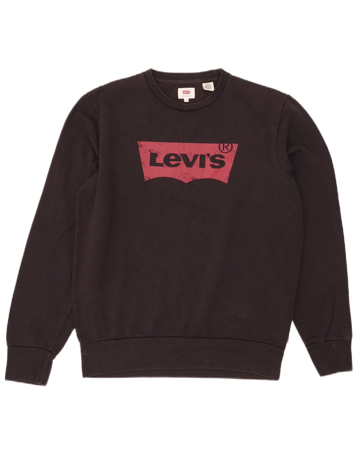 Levi's Mens Graphic Sweatshirt Jumper Medium Black Cotton