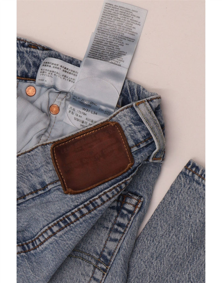 Levi's Mens Straight Jeans W31 L34 Blue Cotton