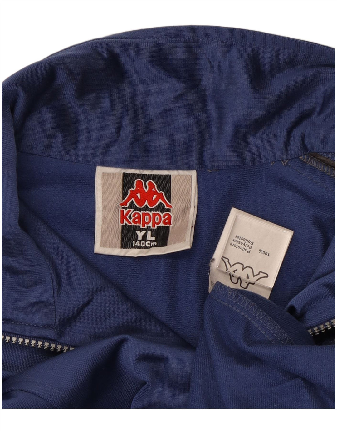 Kappa Boys Tracksuit Top Jacket 9-10 Years Large Blue Colourblock Polyester