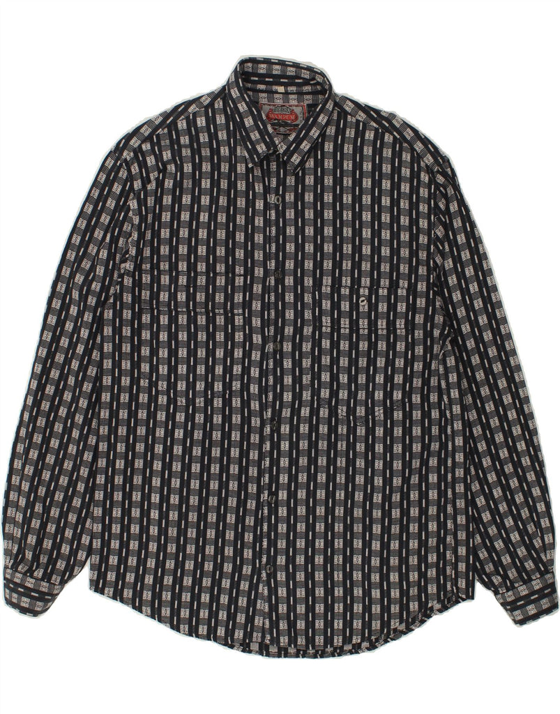 VINTAGE Mens Shirt Small Grey Striped Cotton | Vintage Vintage | Thrift | Second-Hand Vintage | Used Clothing | Messina Hembry 