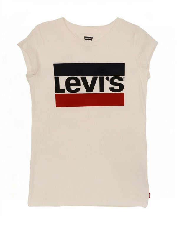 Levi's Girls Graphic T-Shirt Top 11-12 Years White Cotton