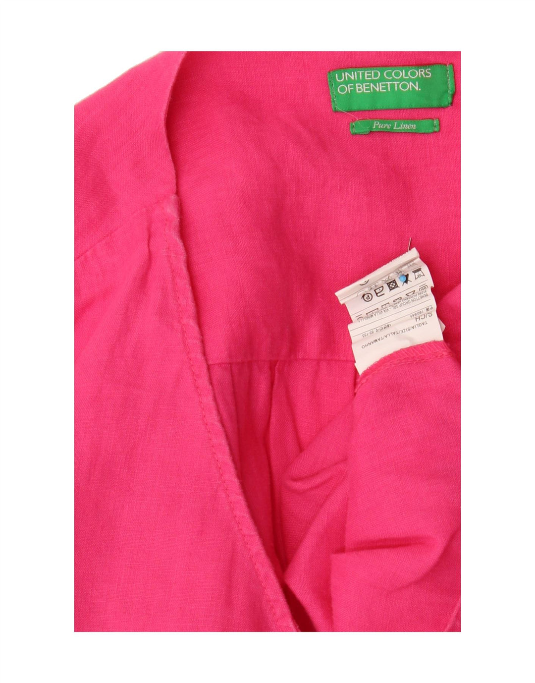 BENETTON Womens Oversized A-Line Dress UK 10 Small Pink Linen Vintage Benetton and Second-Hand Benetton from Messina Hembry 
