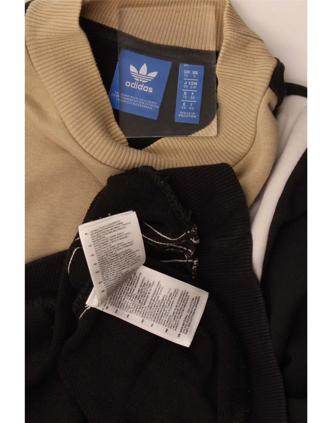 Adidas Womens Oversized Sweatshirt Jumper UK 10 Small Black Colourblock