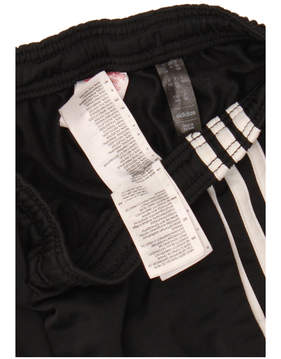 ADIDAS Girls Tracksuit Trousers 11-12 Years Black Polyester