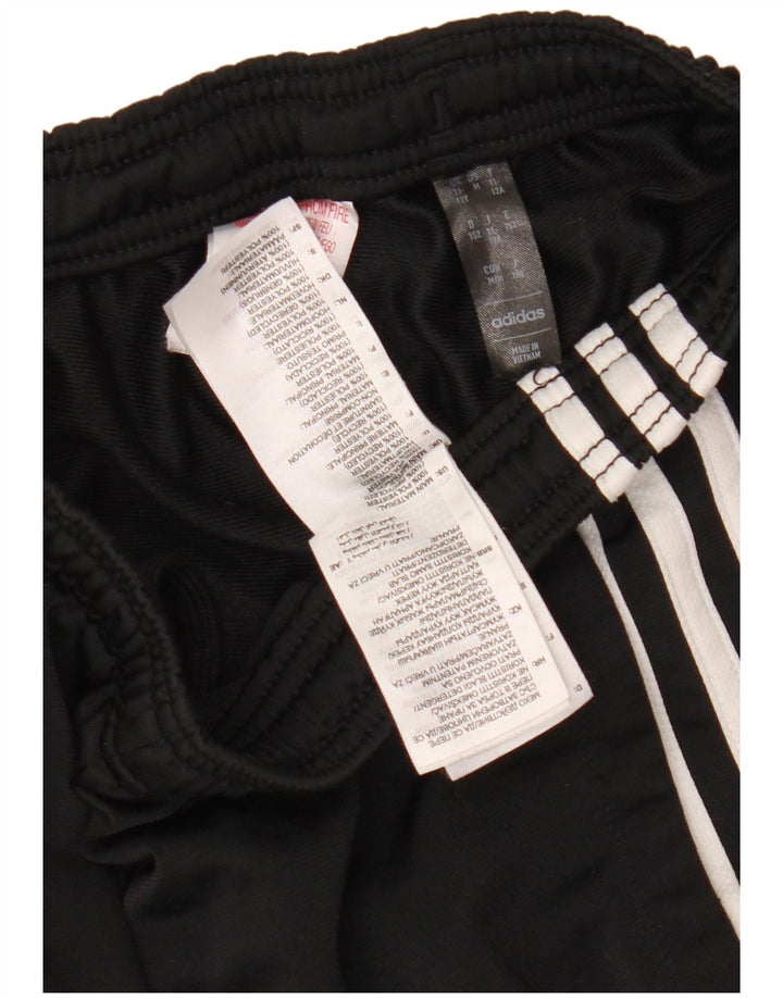 ADIDAS Girls Tracksuit Trousers 11-12 Years Black Polyester