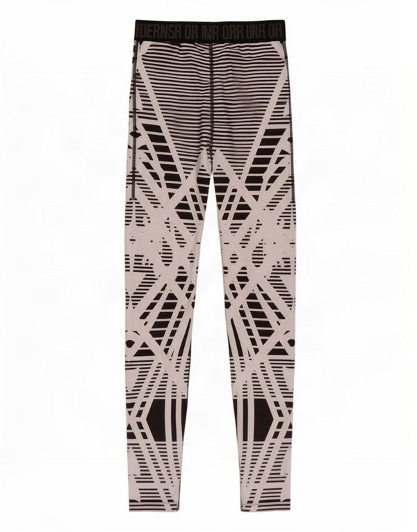 Under Armour Womens Graphic Leggings UK 4 XS Black Geometric