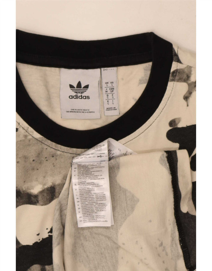 Adidas Mens T-Shirt Top Small Grey Camouflage Cotton