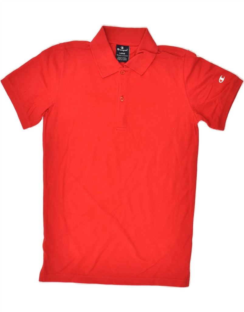 CHAMPION Boys Polo Shirt 11-12 Years Large Red Cotton | Vintage Champion | Thrift | Second-Hand Champion | Used Clothing | Messina Hembry 