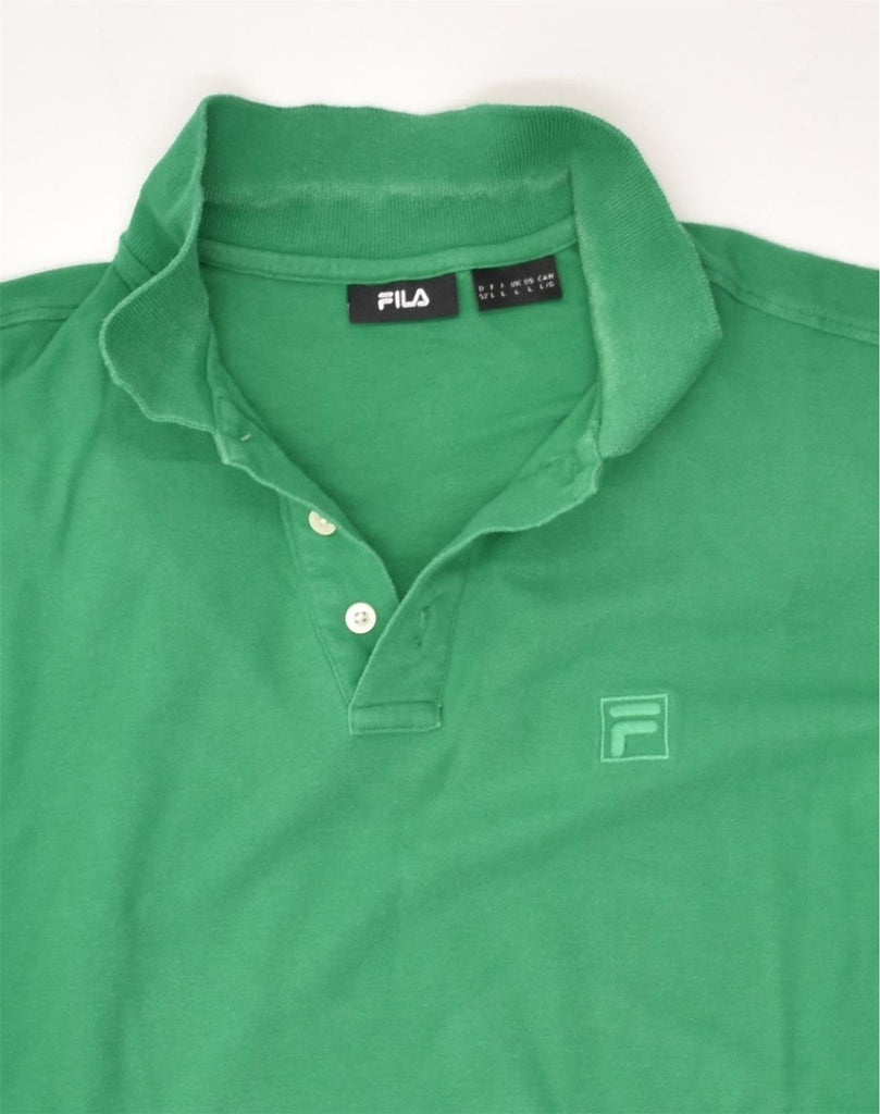 FILA Mens Polo Shirt Large Green Cotton | Vintage Fila | Thrift | Second-Hand Fila | Used Clothing | Messina Hembry 