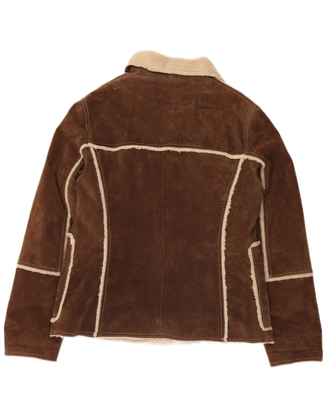 Conbipel Womens Shearling Jacket IT 48 XL Brown Leather
