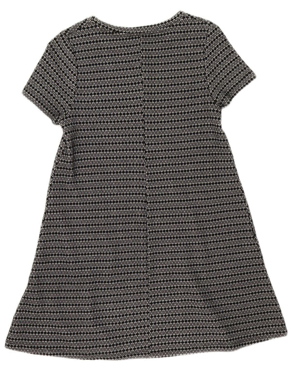 Zara Womens Short Sleeves Tunic Dress UK 8 Small Black Geometric