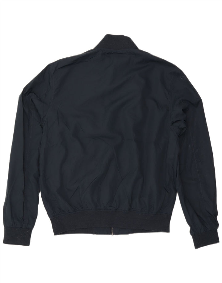 FRENCH CONNECTION Mens Bomber Jacket UK 40 Large Navy Blue Polyester