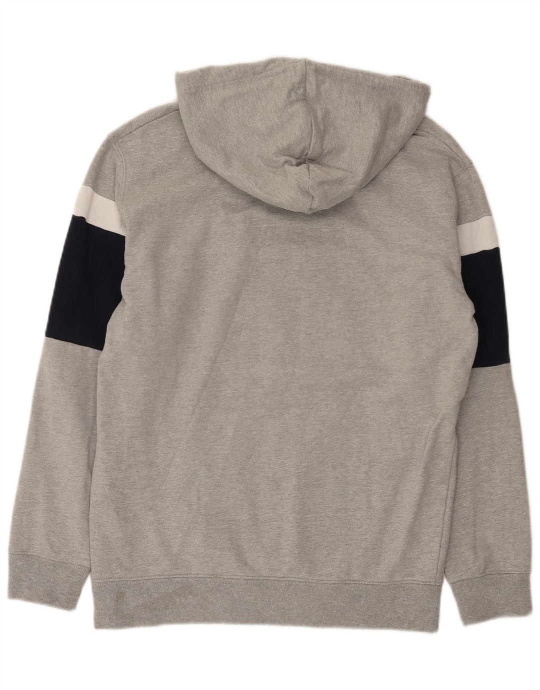 Zara Mens Hoodie Jumper Medium Grey Colourblock Cotton