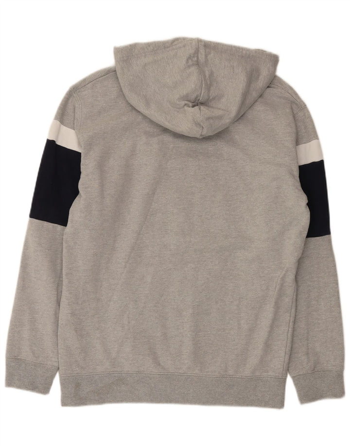 Zara Mens Hoodie Jumper Medium Grey Colourblock Cotton