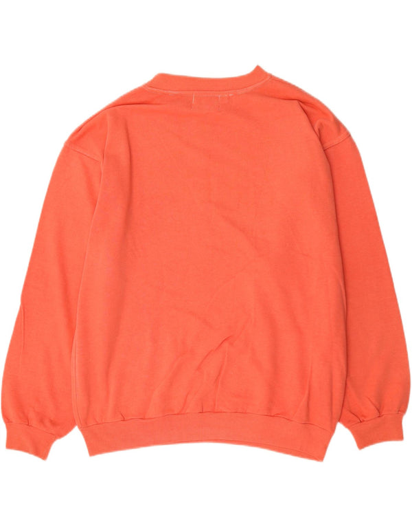 Vingar Mens Graphic Sweatshirt Jumper Large Orange Cotton
