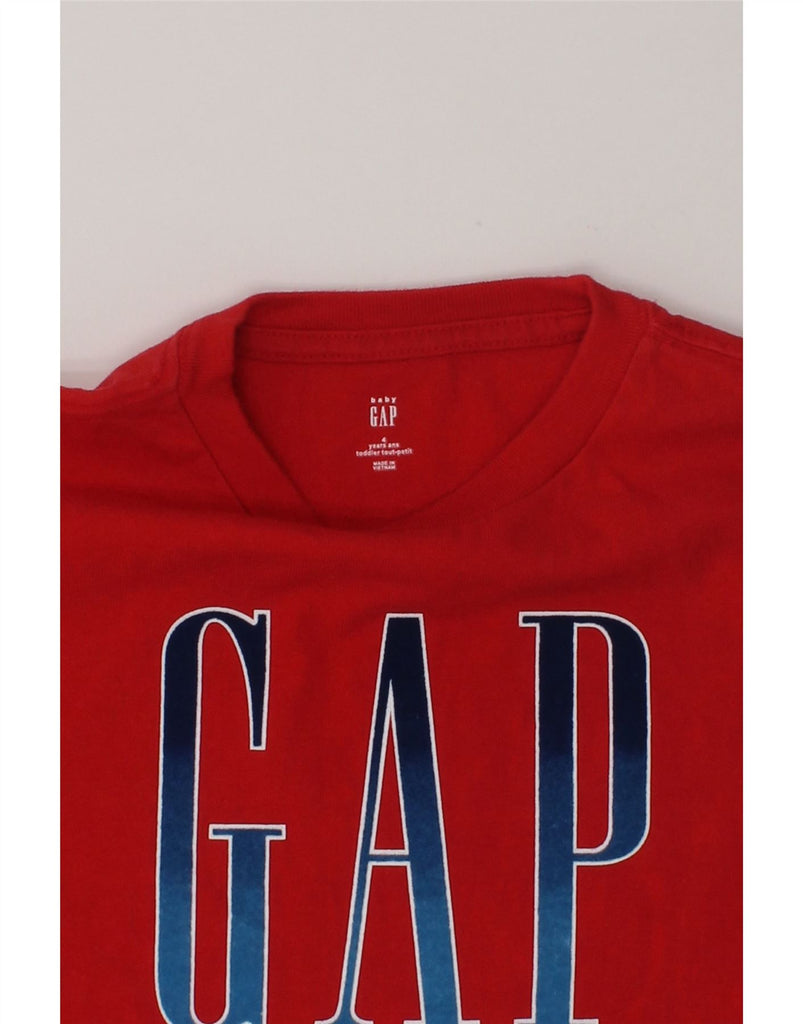 GAP Boys Graphic T-Shirt Top 3-4 Years Red | Vintage Gap | Thrift | Second-Hand Gap | Used Clothing | Messina Hembry 