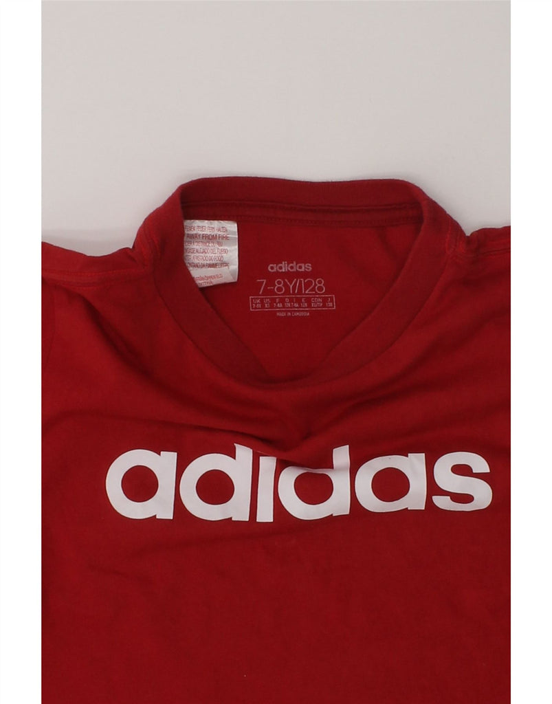 ADIDAS Boys Graphic T-Shirt Top 7-8 Years Red Cotton | Vintage Adidas | Thrift | Second-Hand Adidas | Used Clothing | Messina Hembry 