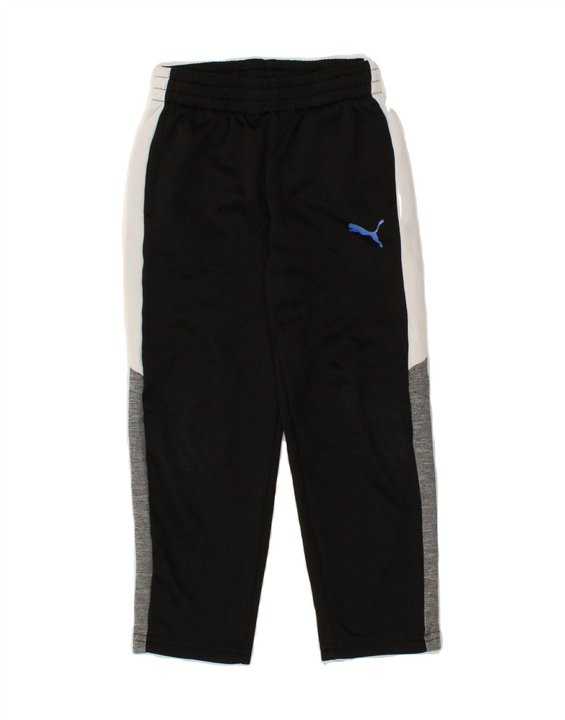 PUMA Boys Tracksuit Trousers 5-6 Years  Black Colourblock Polyester | Vintage Puma | Thrift | Second-Hand Puma | Used Clothing | Messina Hembry 