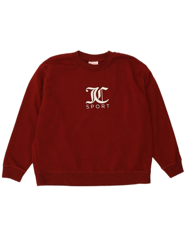 Juicy Couture Womens Graphic Sweatshirt Jumper UK 22 3XL Burgundy Cotton
