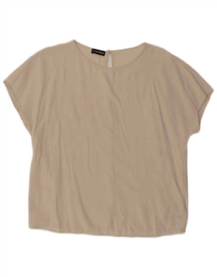 Emporio Armani Womens Blouse Top UK 14 Large Off White