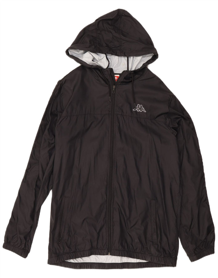 Kappa Mens Hooded Rain Jacket UK 42 XL Black Polyamide