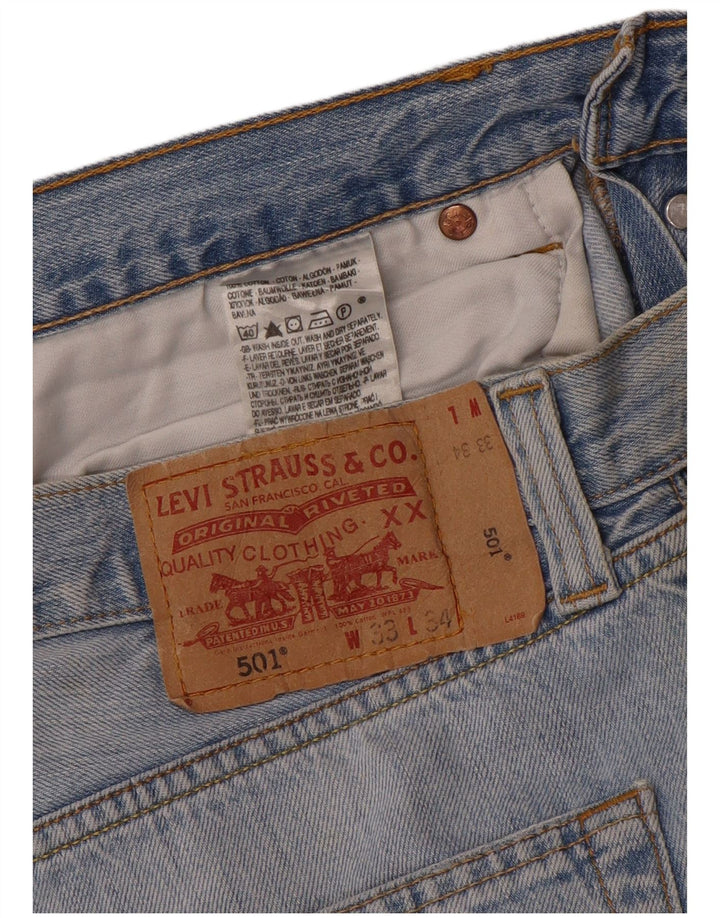 LEVI'S Mens 501 Straight Jeans W33 L34 Blue Cotton