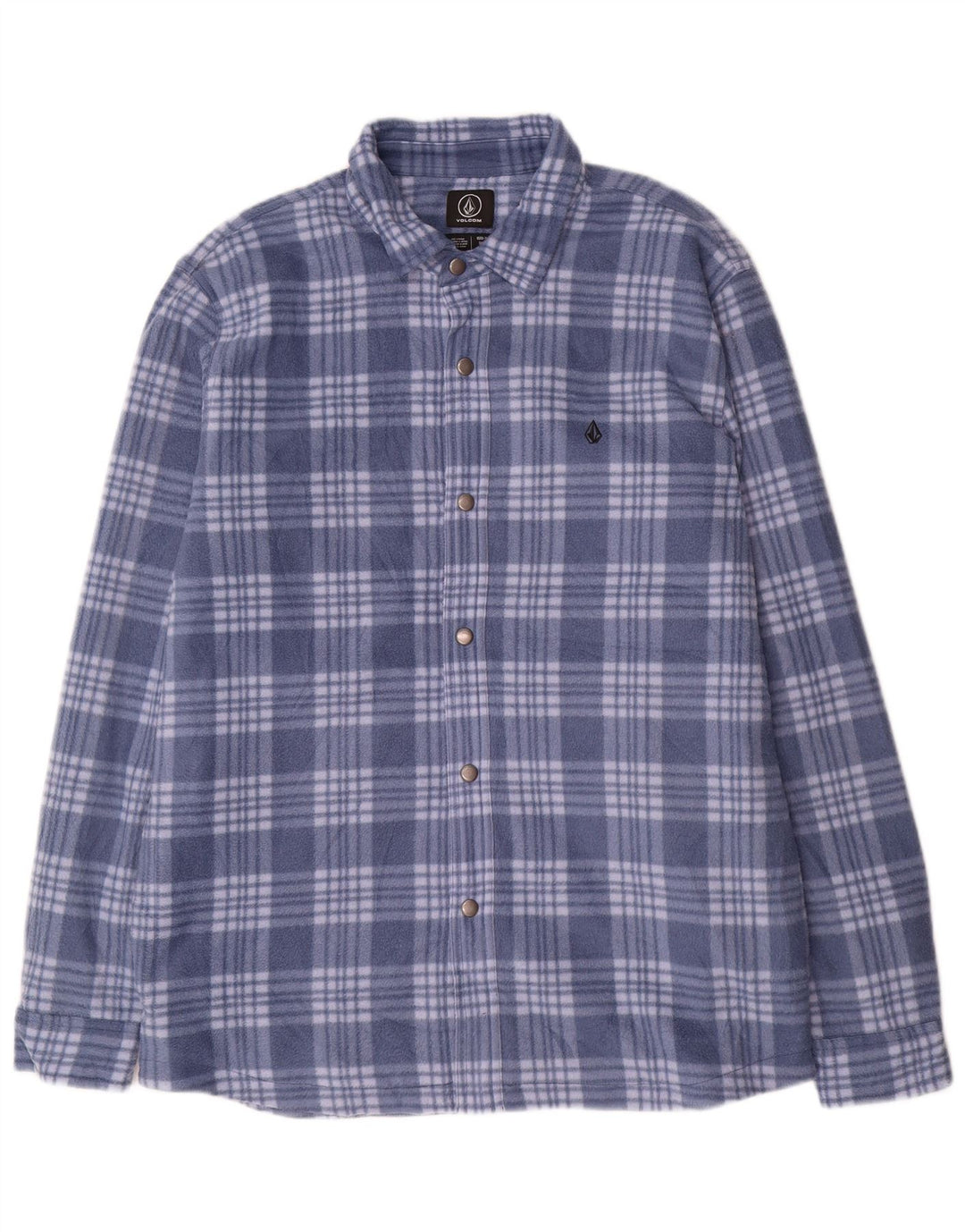 Volcom Mens Lumberjack Fleece Shirt XL Blue Check Polyester