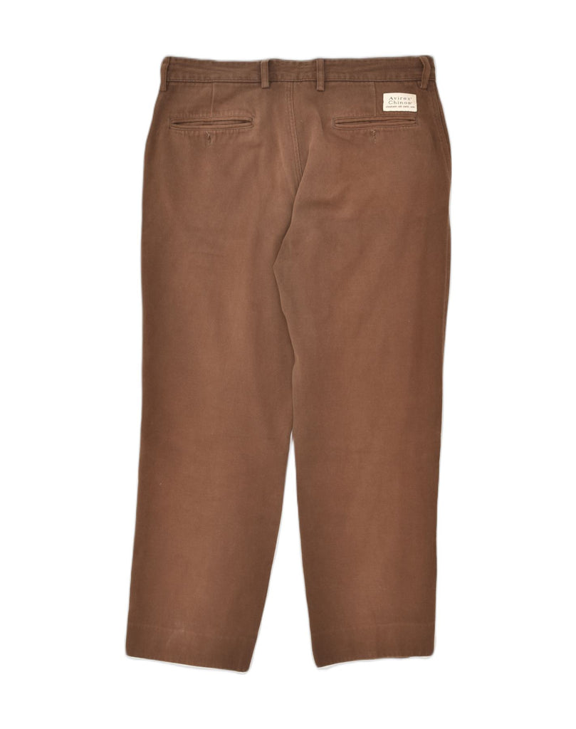 AVIREX Mens Straight Chino Trousers W34 L29 Brown Cotton | Vintage Avirex | Thrift | Second-Hand Avirex | Used Clothing | Messina Hembry 