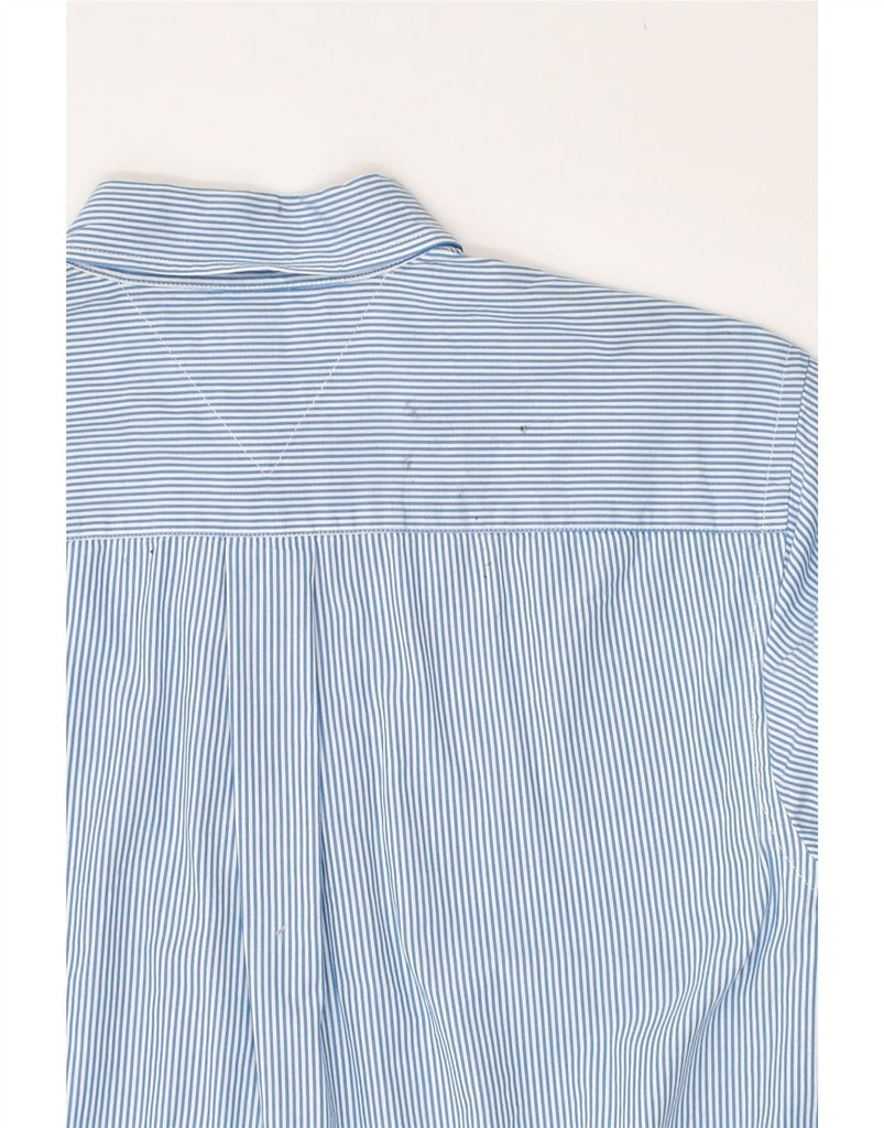 TOMMY HILFIGER Mens Custom Fit Shirt Medium Blue Striped Cotton | Vintage Tommy Hilfiger | Thrift | Second-Hand Tommy Hilfiger | Used Clothing | Messina Hembry 