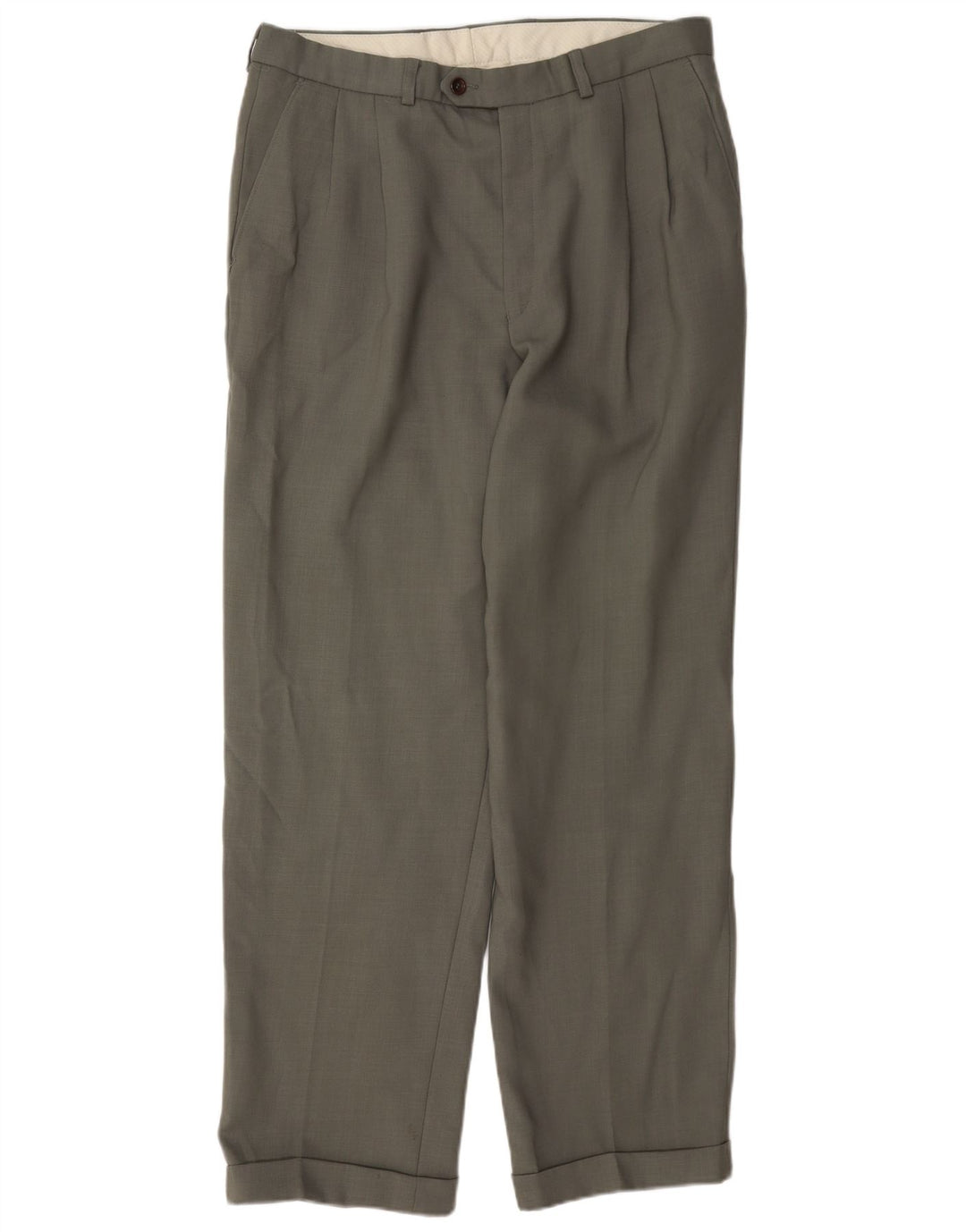 Marks & Spencer Mens St. Michael Pegged Suit Trousers W34 L31 Grey Wool